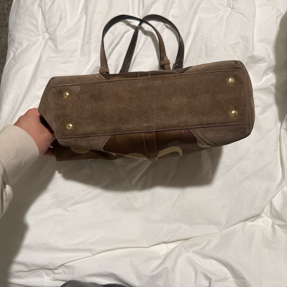 Coach Brown and Gold Shoulder Bag - Picture 6 of 6